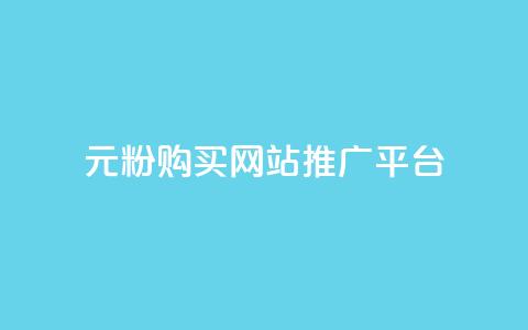 1元1000粉 购买网站 推广平台 第1张