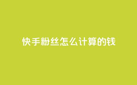 快手粉丝怎么计算的钱 - 快手粉丝数量如何影响收入分析~ 第1张