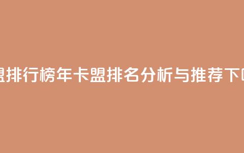 卡盟排行榜2024 - 2024年卡盟排名分析与推荐~ 第1张