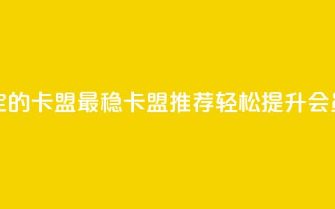 刷会员最稳定的卡盟 - 最稳卡盟推荐 轻松提升会员体验~ 第1张