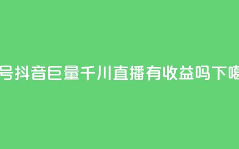 dy买号 - 抖音巨量千川直播有收益吗 第1张