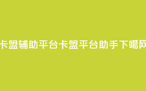 卡盟辅助平台(卡盟平台助手) 第1张