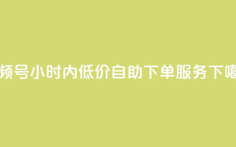 视频号24小时内低价自助下单服务 第1张