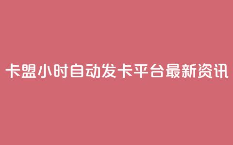 卡盟24小时自动发卡平台——最新资讯 第1张