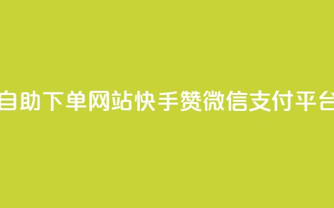 dy小时全自助下单网站 - 快手赞微信支付平台 第1张