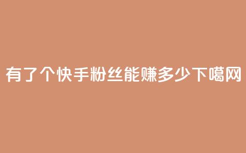 有了1000个快手粉丝，能赚多少？ 第1张