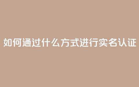 KS如何通过什么方式进行实名认证？ 第1张