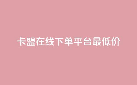 卡盟在线下单平台最低价 - 最低价在线下单平台推荐~ 第1张