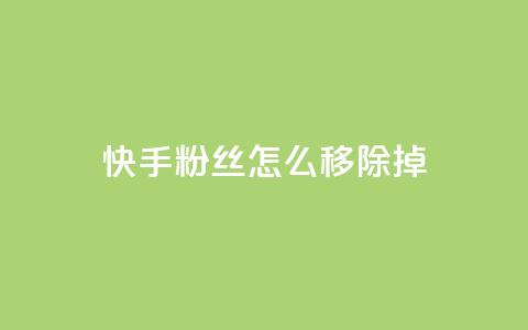 快手粉丝怎么移除掉,24小时自助下单云小店 - 快手真人点赞业务微信支付 QQ资料卡怎么点赞 第1张