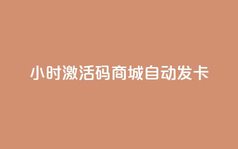 24小时激活码商城自动发卡 - 24小时激活码商城自助取卡! 第1张