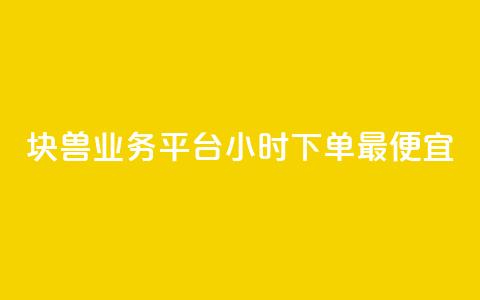 块兽业务平台24小时下单最便宜 - 块兽业务平台全天候最低价下单服务！ 第1张