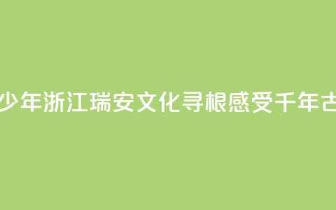 华裔青少年浙江瑞安文化寻根 感受千年古城魅力 第1张