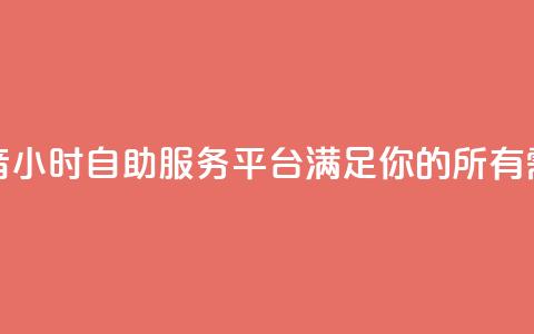 抖音24小时自助服务平台：满足你的所有需求 第1张