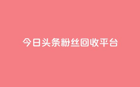 今日头条粉丝回收平台,ks推广自助网站 - 小龙秒赞网 qq空间说说赞点赞在线平台 第1张