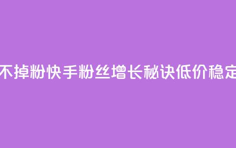 快手粉丝低价不掉粉 - 快手粉丝增长秘诀，低价稳定不流失。 第1张