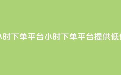 Dy低价二十四小时下单平台(24小时下单平台提供低价Dy服务) 第1张