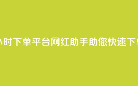 24小时下单平台：网红助手助您快速下单 第1张