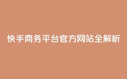 快手商务平台官方网站全解析 第1张