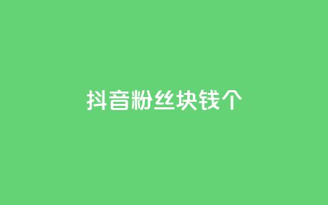 抖音粉丝1块钱10个 - 如何快速增加抖音粉丝数？。 第1张