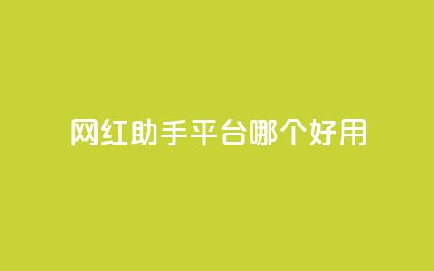 网红助手平台哪个好用,抖音免费点赞业务平台 - qq黄钻网站便宜 穿越火线自助下单网站 第1张