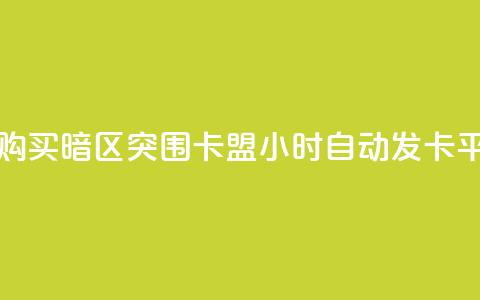 qq空间访客购买 - 暗区突围卡盟24小时自动发卡平台 第1张