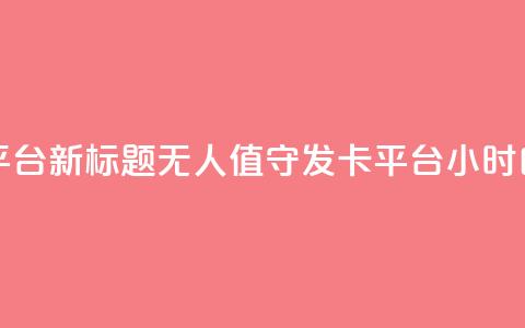 24小时自动发卡平台 - 新标题：无人值守发卡平台24小时自动发卡~ 第1张