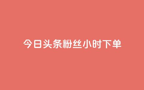 今日头条粉丝24小时下单 - 今日头条24小时内粉丝下单新热点解析！ 第1张