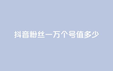 抖音粉丝一万个号值多少？ 第1张