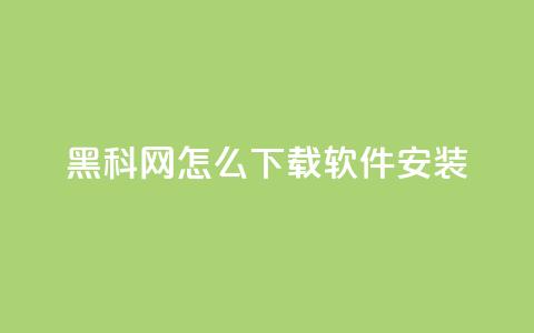 黑科网怎么下载软件安装,快手作品双击点赞微信支付 - 卡盟社区低价货源对接 免费qq资料赞 第1张