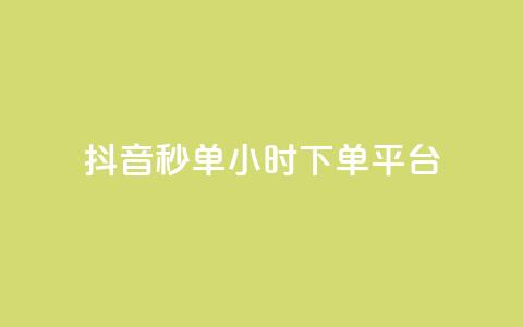 抖音秒单24小时下单平台 - 抖音秒单24小时下单平台——极速购物，惊喜无限! 第1张