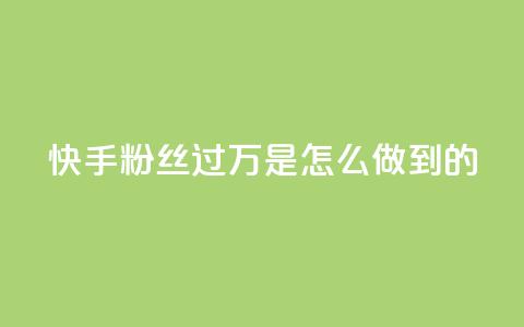 快手粉丝过万是怎么做到的,QQ音乐24小时自助刷网 - QQ说说刷浏览次数网站 qq空间被挡访客怎么免费查看 第1张