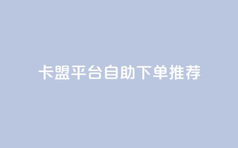 卡盟平台自助下单推荐 - 自助下单卡盟平台优选指南~ 第1张