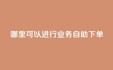 哪里可以进行qq业务自助下单？ 第1张