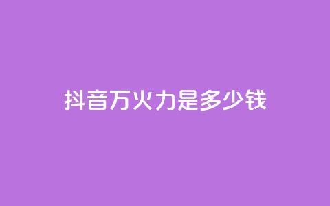 抖音4万火力是多少钱 - 抖音4万火力价格揭密：惊人的性价比等你来揭开！~ 第1张