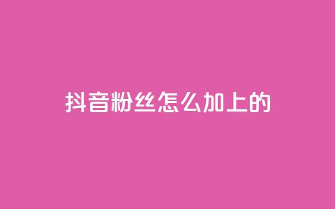 抖音粉丝怎么加上的 - 如何快速提升抖音粉丝数量的方法解析。 第1张