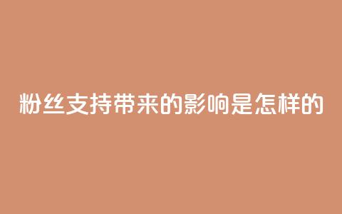 粉丝支持带来的影响是怎样的？ 第1张