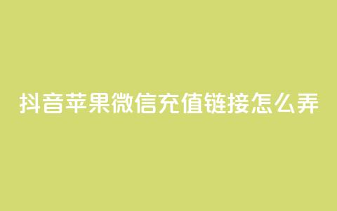 抖音苹果微信充值链接怎么弄,抖音播放量是不是有点假 - qq空间业务平台 快手免费福利点赞自助平台 第1张