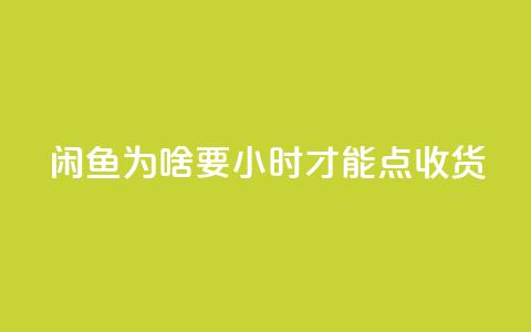 闲鱼为啥要24小时才能点收货,QQ空间访客12万 - 免费领1万播放量网站 抖音全自动挂机项目 第1张