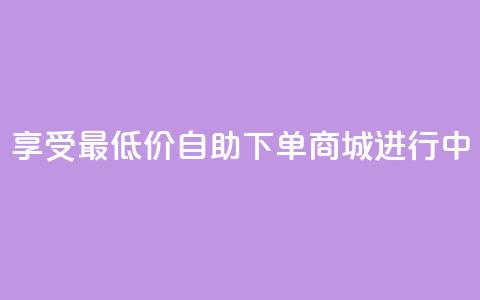 享受最低价：自助下单商城进行中 第1张