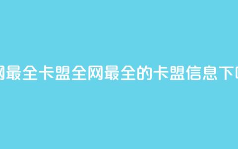 全网最全卡盟(全网最全的卡盟信息) 第1张