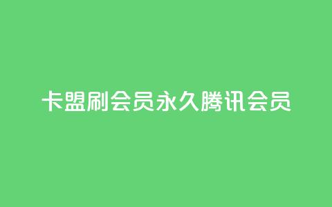 卡盟刷会员永久腾讯会员 - 永久腾讯会员，轻松获取，卡盟VIP优惠！~ 第1张