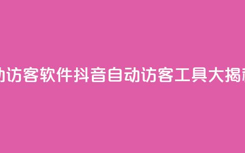 抖音自动访客软件(抖音自动访客工具大揭秘) 第1张