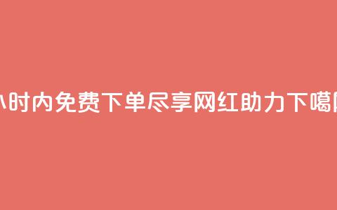 24小时内免费下单，尽享网红助力 第1张