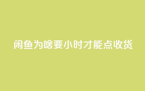 闲鱼为啥要24小时才能点收货,QQ空间访客12万 - 免费领1万播放量网站 抖音全自动挂机项目 第1张