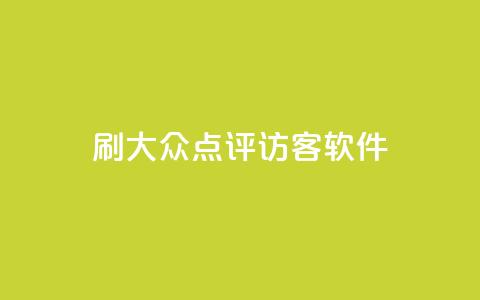 刷大众点评访客软件 - 提升大众点评访客量的高效软件推荐! 第1张