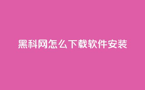 黑科网怎么下载软件安装 - 如何在黑科网上下载和安装软件! 第1张