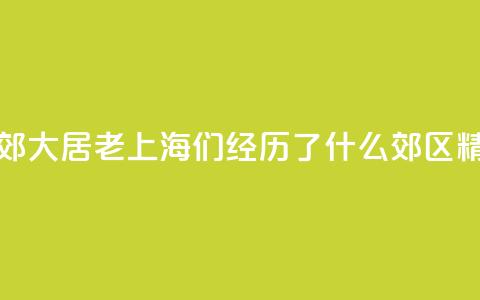 生活在市郊大居，“老上海”们经历了什么？_郊区精细化治理③ 第1张