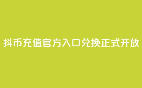 抖币充值官方入口，11兑换正式开放 第1张