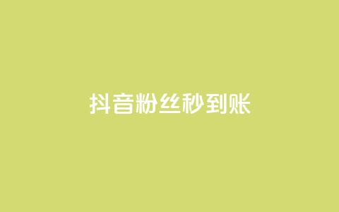 抖音粉丝秒到账 - 抖音迅速到账粉丝攀升！ 第1张