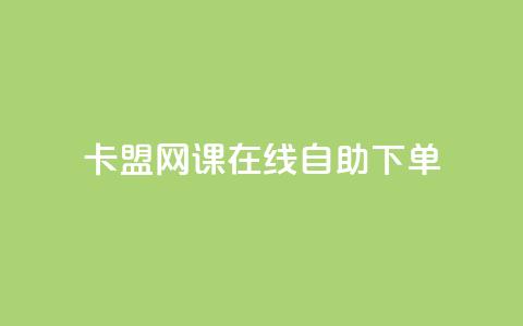 卡盟网课在线自助下单 - 自助下单神器，一键购买卡盟网课！ 第1张